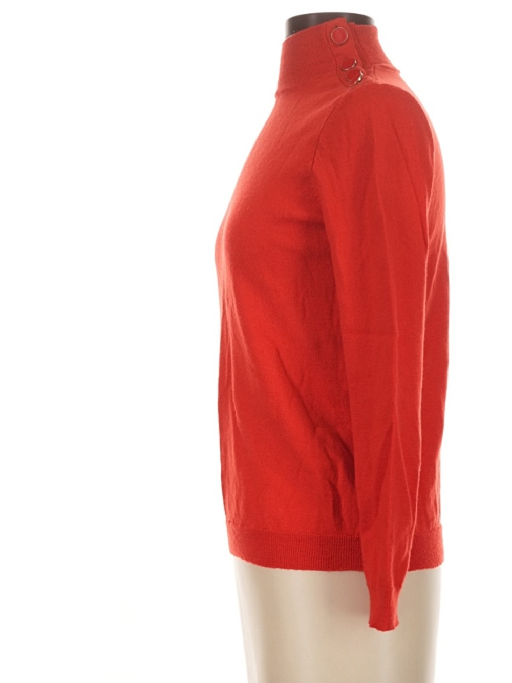 Sezane Jacob Jumper Cherry Red merino Wool Ribbed Fitted Sweater XS - Picture 4 of 7